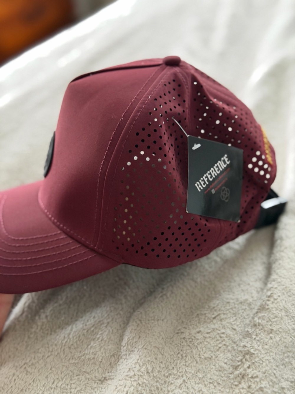 Men's Maroon Performance Baseball Cap - Picture 5 of 6